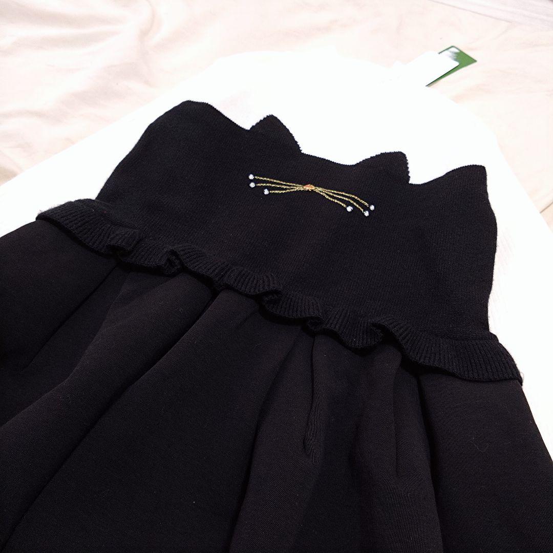 【未使用】kate spade ワンピース 150 キャット ニット ドッキング