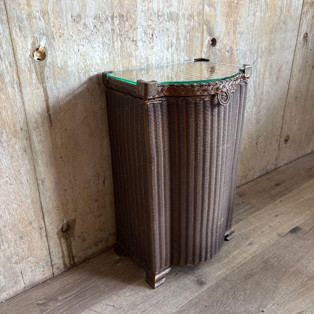 LLOYD ROOM ヴィンテージ ガラストップ　リネンボックス　バスケット