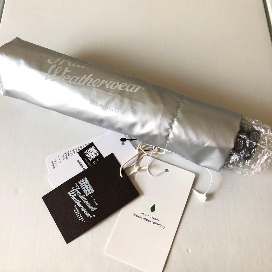 トラディショナルウェザーウェア　晴雨兼用折りたたみ傘　日傘　シルバー 別注 3