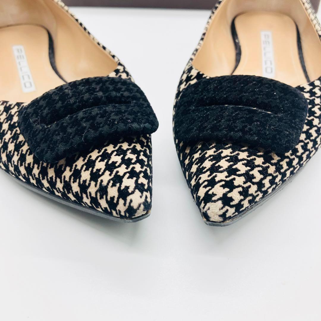 極美品✨ペリーコ　千鳥格子　フラット パンプス　チェック　アネッリ フィッビア