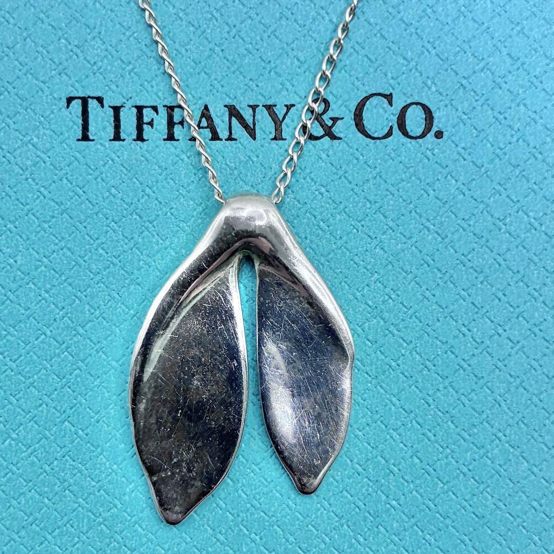 オールドティファニー ホエールテール ネックレス　ロングチェーン　シルバー