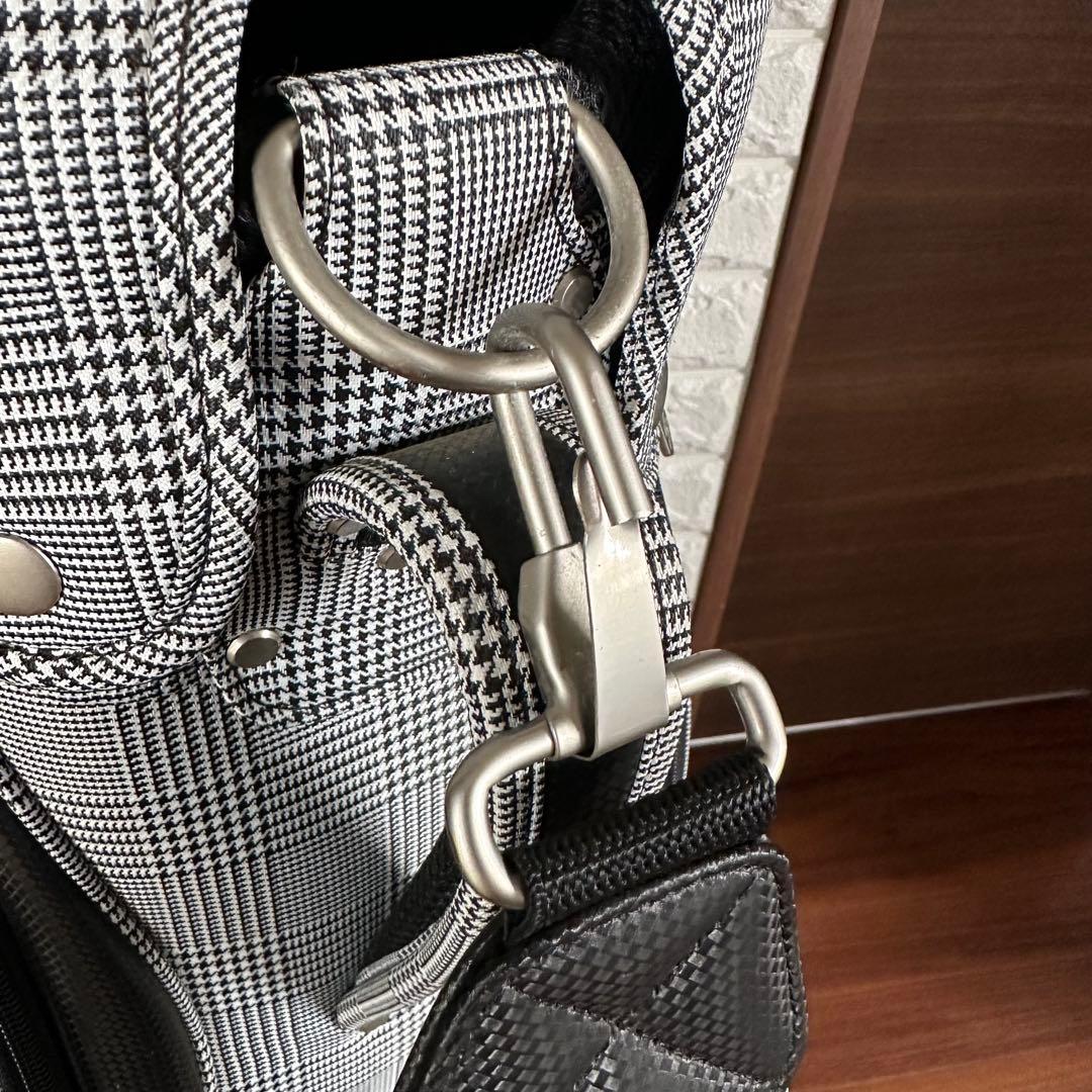 美品 XXIOゼクシオ キャディバッグ 千鳥格子柄 グレー系9.5型