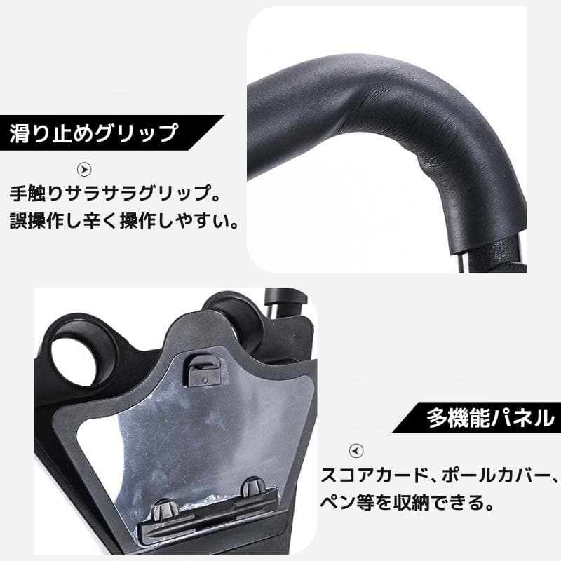 折りたたみ式ゴルフカート軽量静音大型ホイール付きドリンクホルダー付き黒ブラック