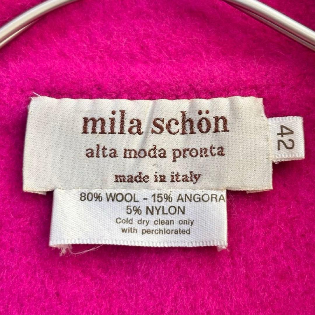 ミラショーン イタリア ダブルフェイス オーバーコート マゼンタ XL アンゴラ