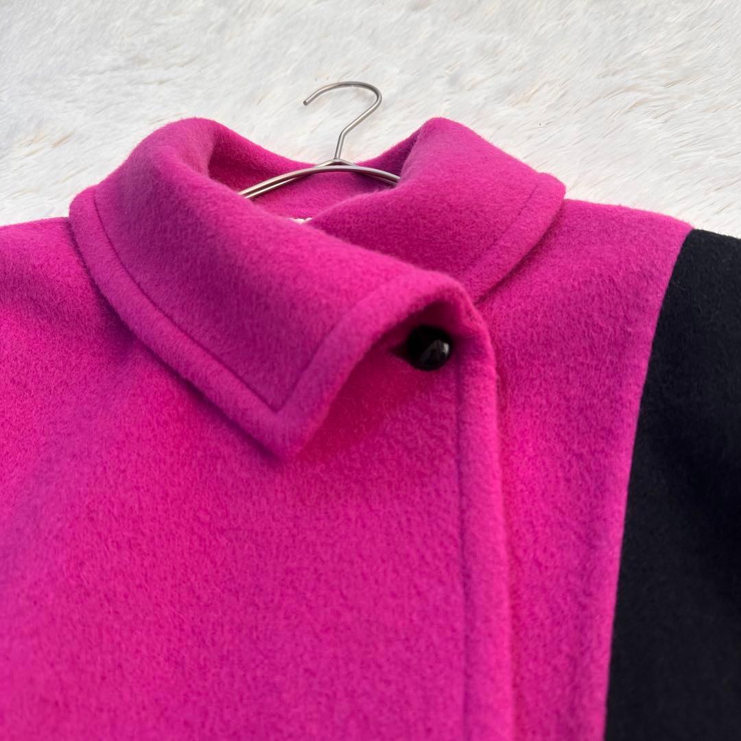 ミラショーン イタリア ダブルフェイス オーバーコート マゼンタ XL アンゴラ