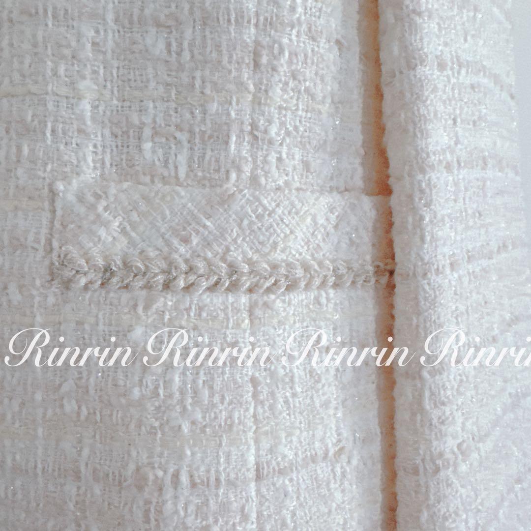 【美品】ANAYI リボンヤーンツイードクルージャケット 38