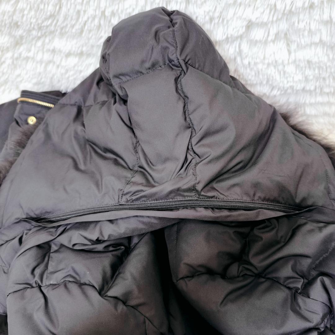 【極美品】IENA　イエナ　タフタ　ダウン　ロング　コート　フォックスファー　黒