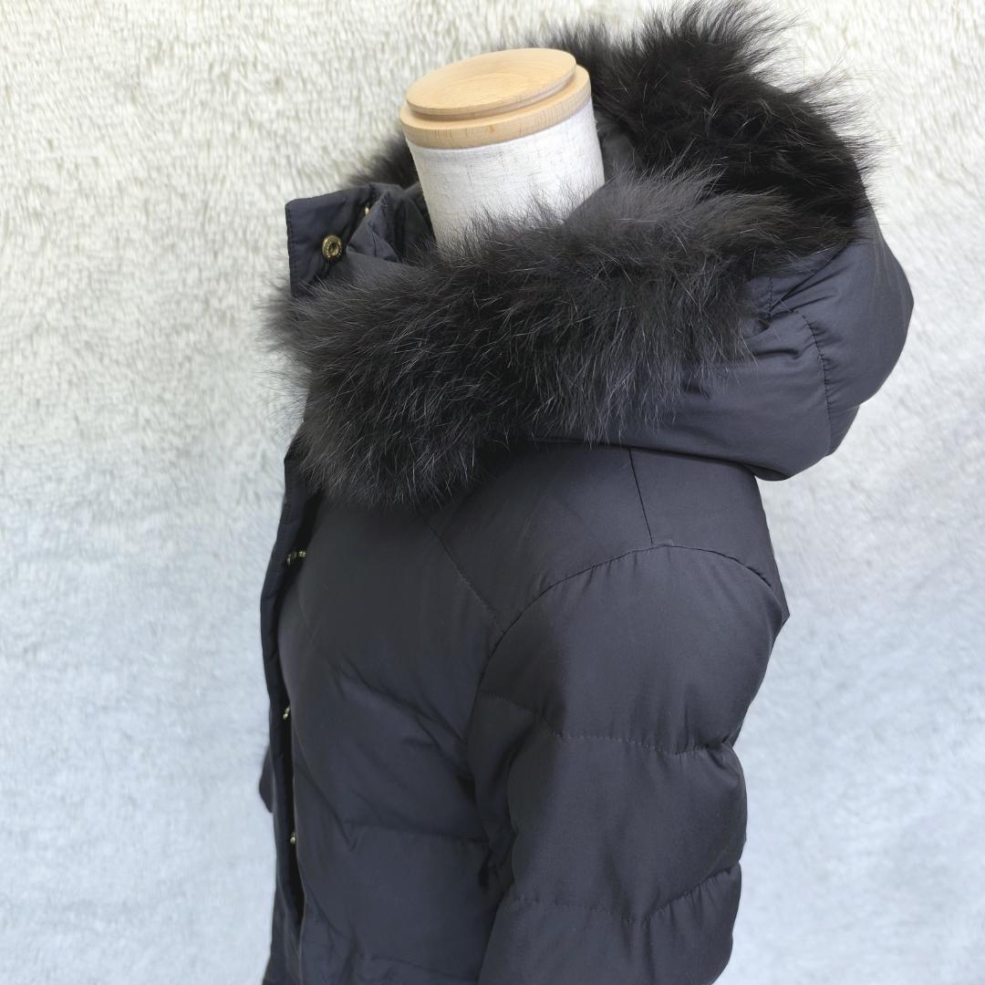 【極美品】IENA　イエナ　タフタ　ダウン　ロング　コート　フォックスファー　黒