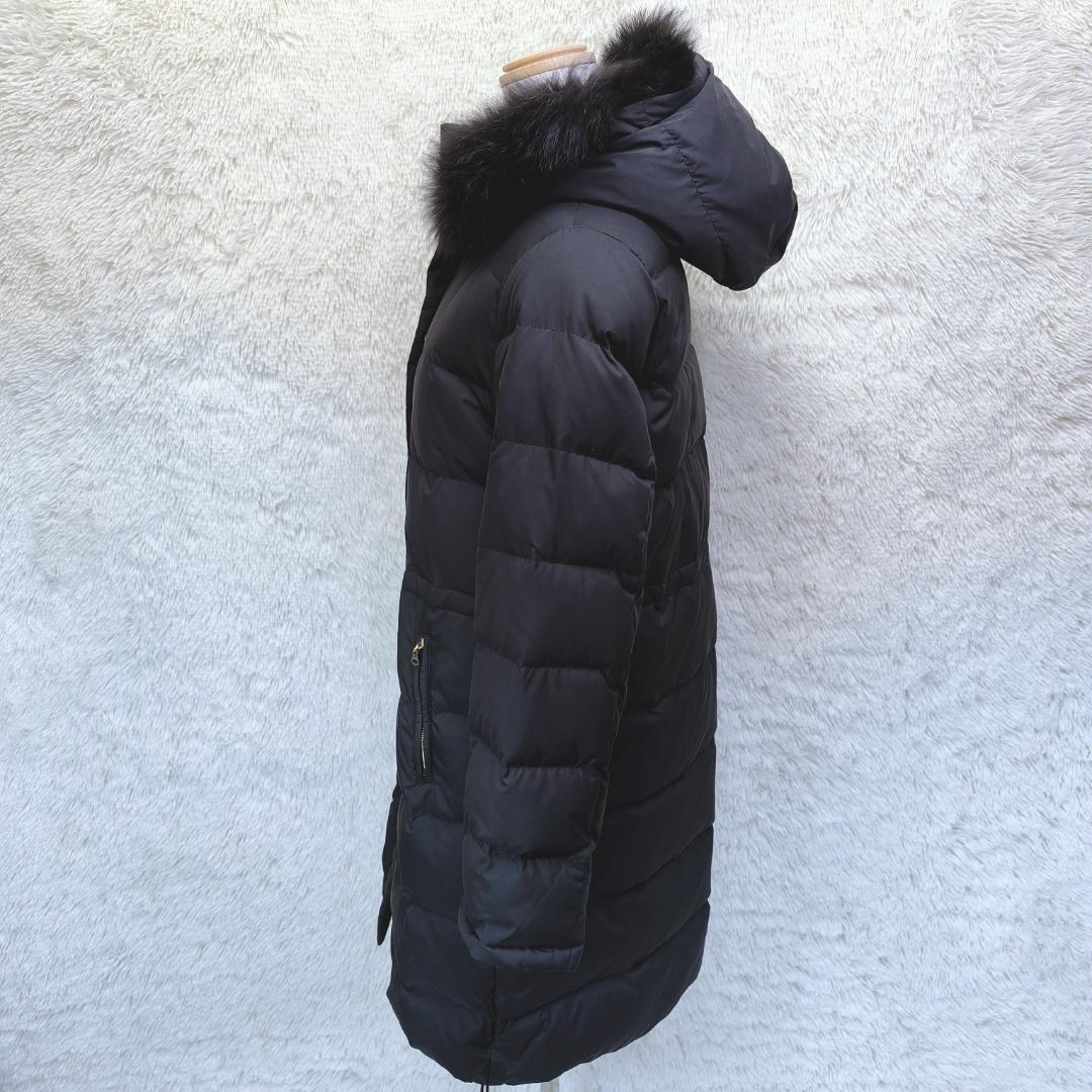 【極美品】IENA　イエナ　タフタ　ダウン　ロング　コート　フォックスファー　黒