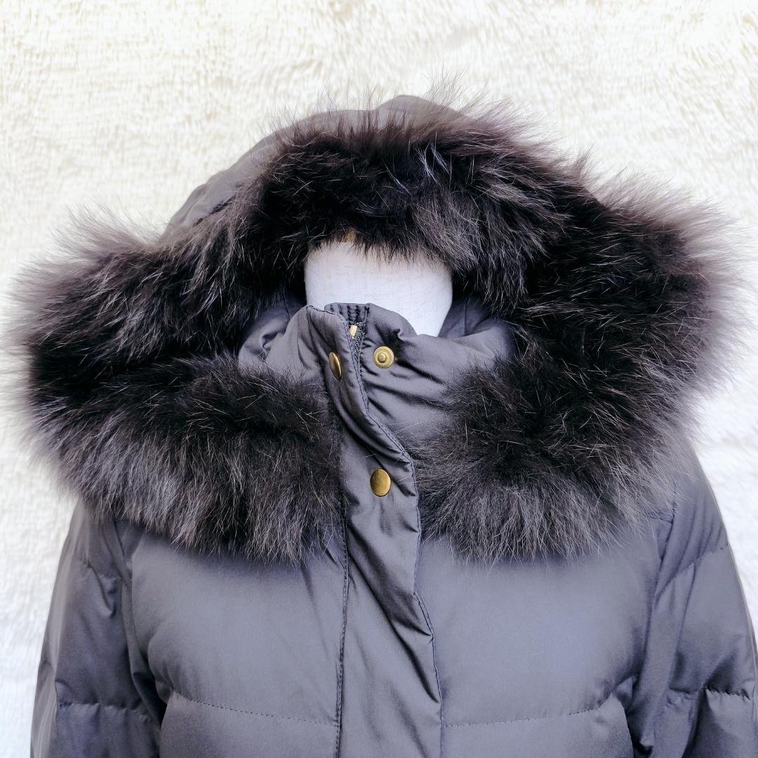【極美品】IENA　イエナ　タフタ　ダウン　ロング　コート　フォックスファー　黒