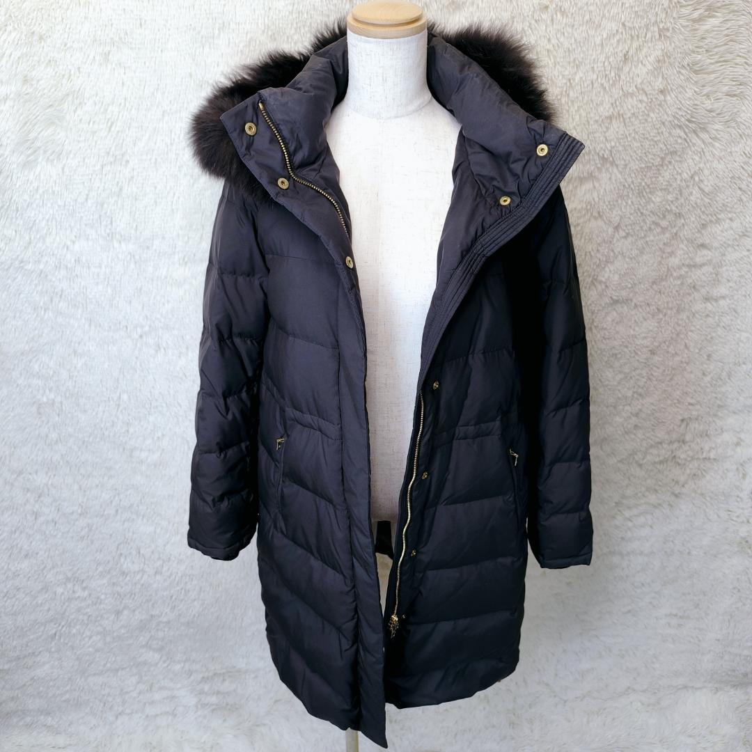 【極美品】IENA　イエナ　タフタ　ダウン　ロング　コート　フォックスファー　黒