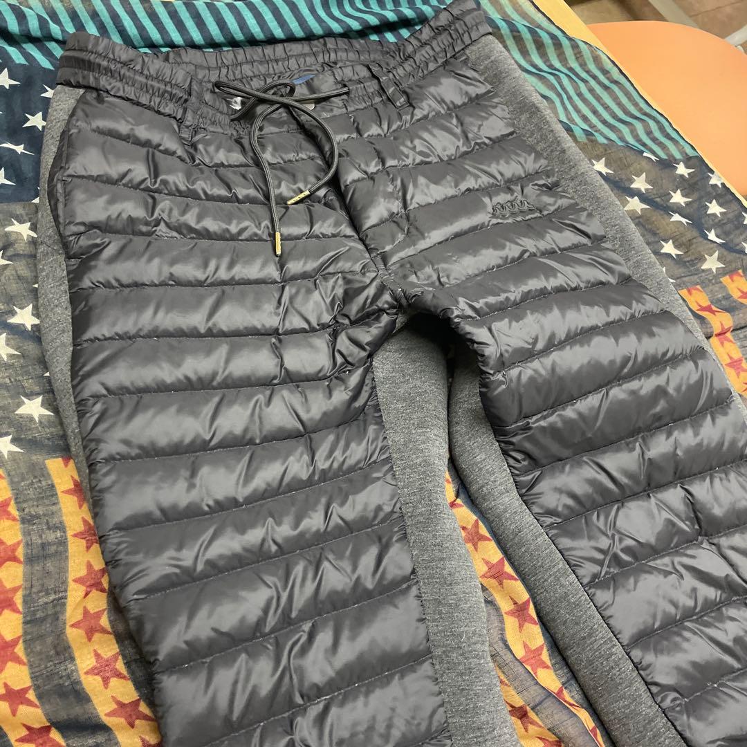 muta メンズダウンパンツ グレーとブラック　L