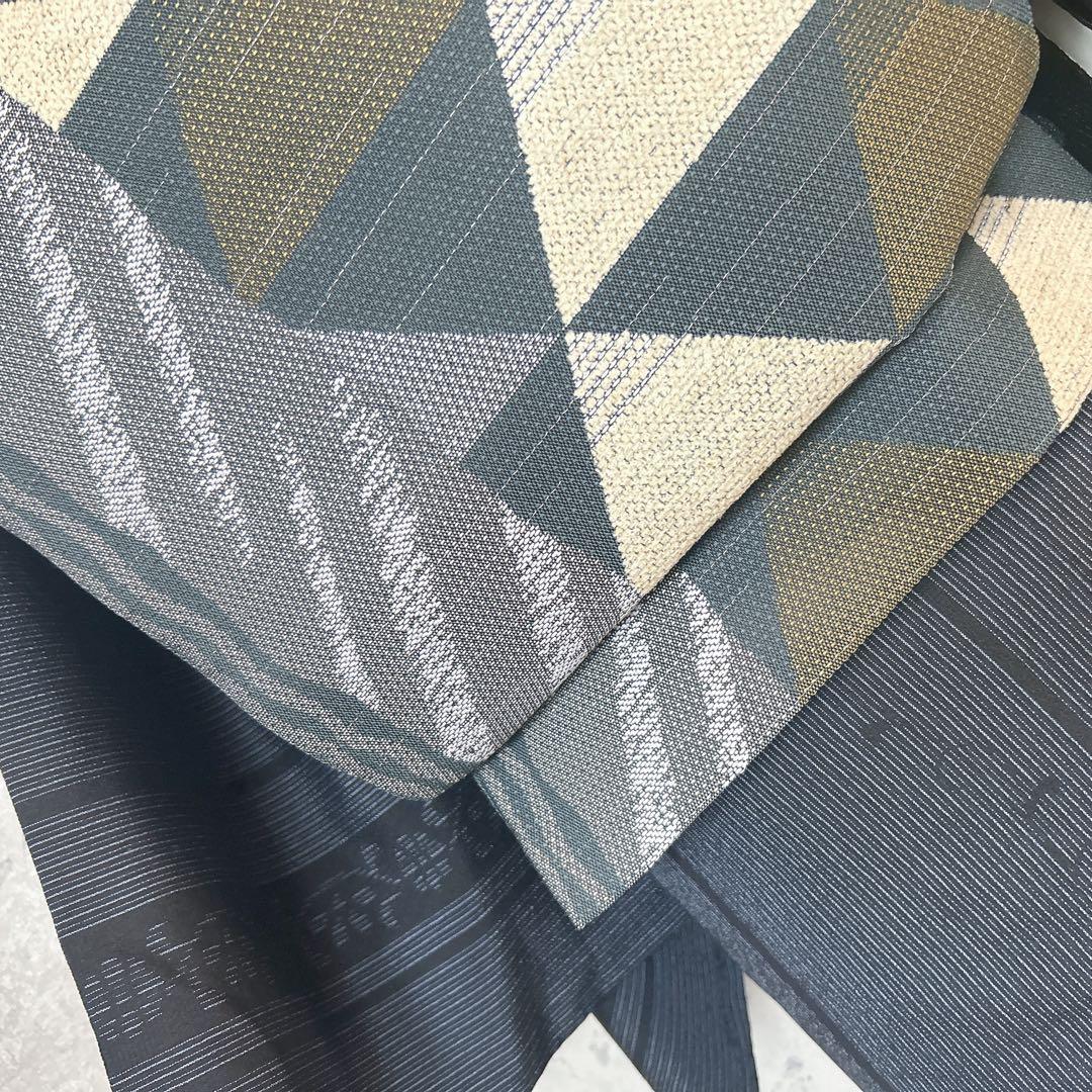 小紋　フルセット　着物　正絹　縦縞　唐草　シャレ帯　紬　p3