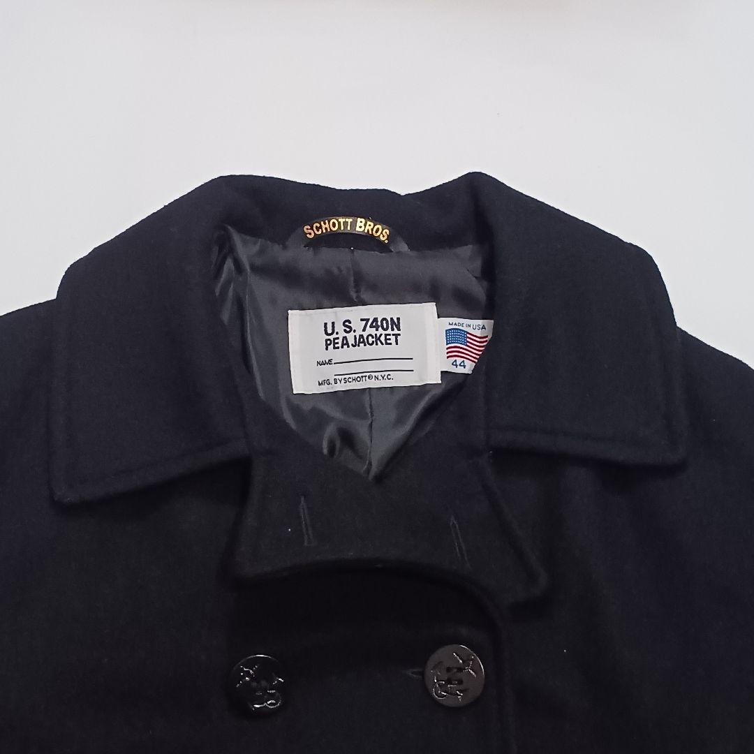 ショット ピーコート U.S.740N ウール ブラック 44サイズ