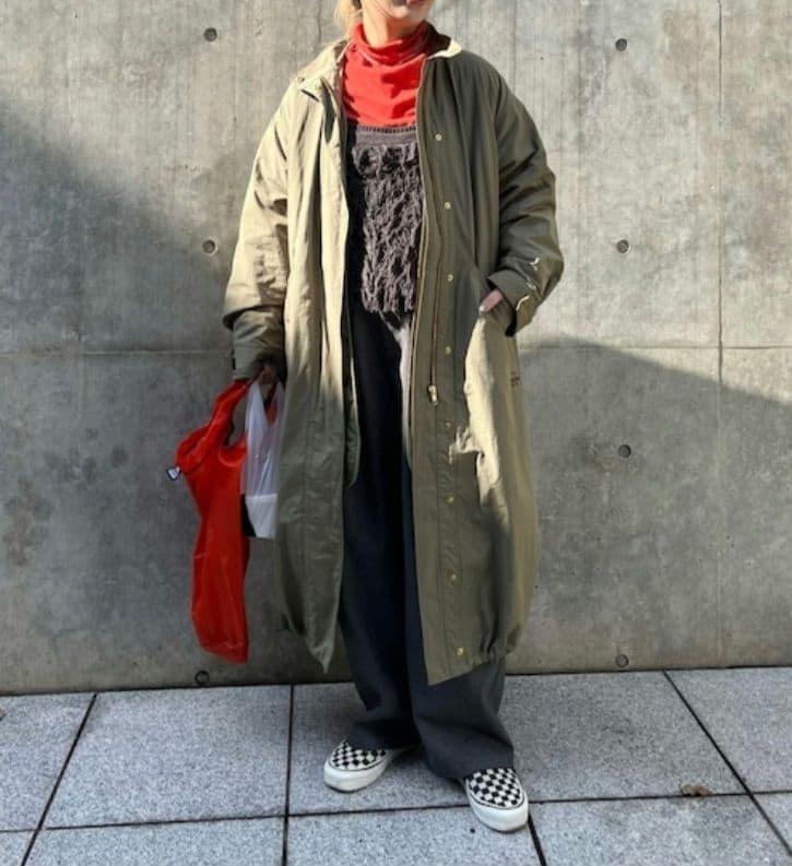 ピュアルセシン 新品 マルチウェイモッズコート レディース カーキ