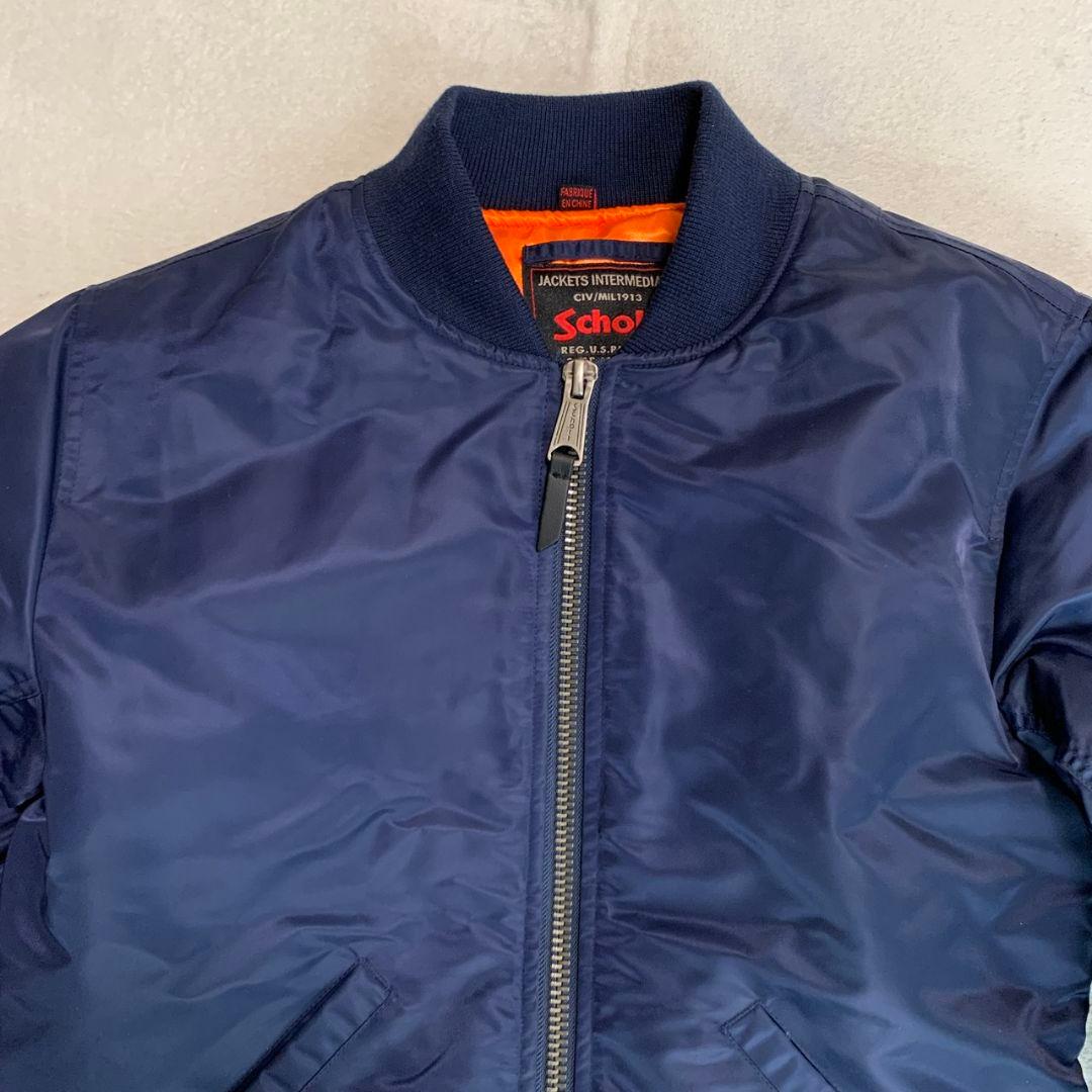 1/19まで【美品】Schott フライトジャケット MA-1 ネイビー XS