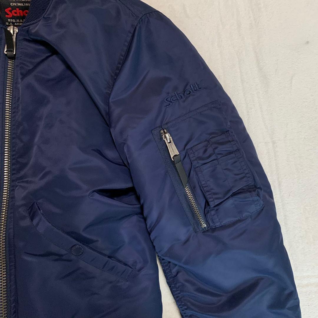 1/19まで【美品】Schott フライトジャケット MA-1 ネイビー XS