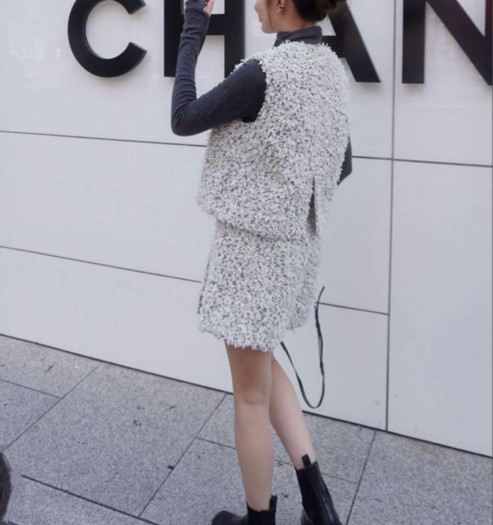 【美品】HEYON ＊pepper mini wrap skirt / gray