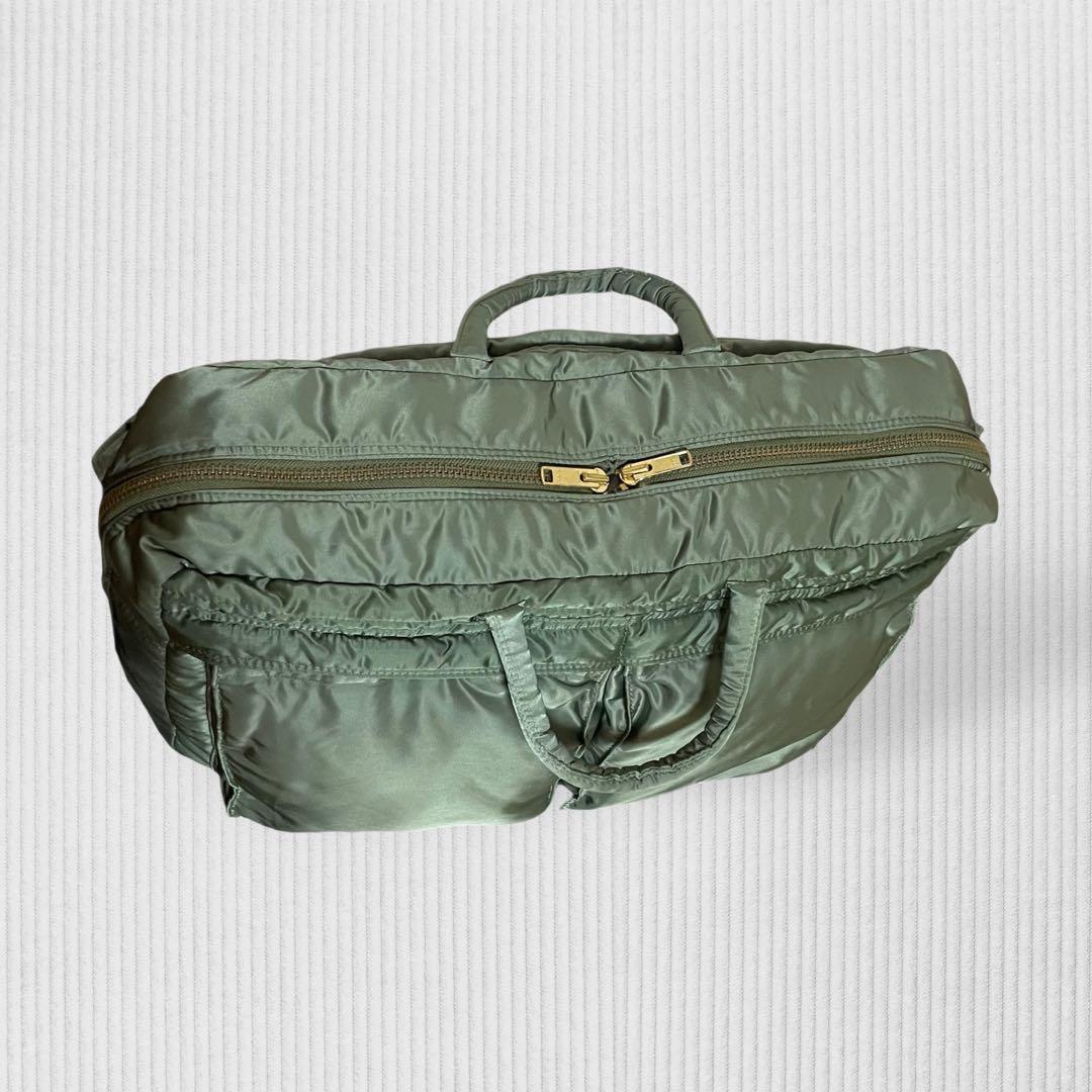 未使用級 旧型セージグリーン ポータータンカー2WAY特大ブリーフケース旅行