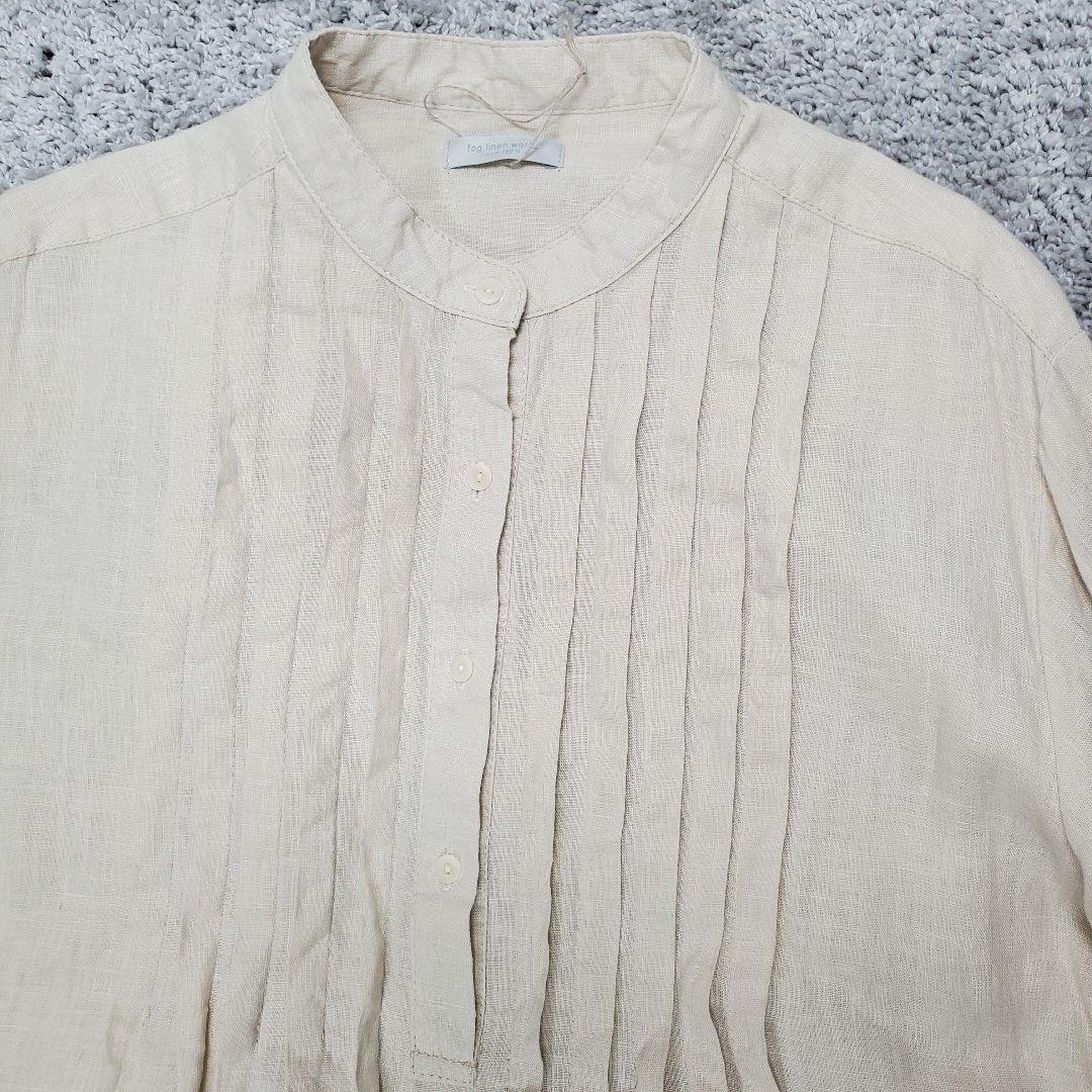 【未使用】フォグリネンワーク リネン バンドカラー ワンピース