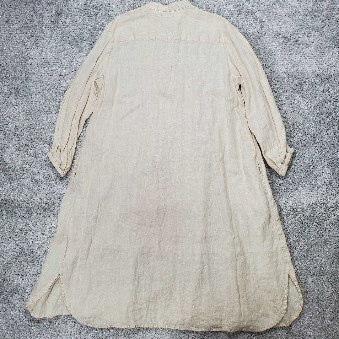 【未使用】フォグリネンワーク リネン バンドカラー ワンピース