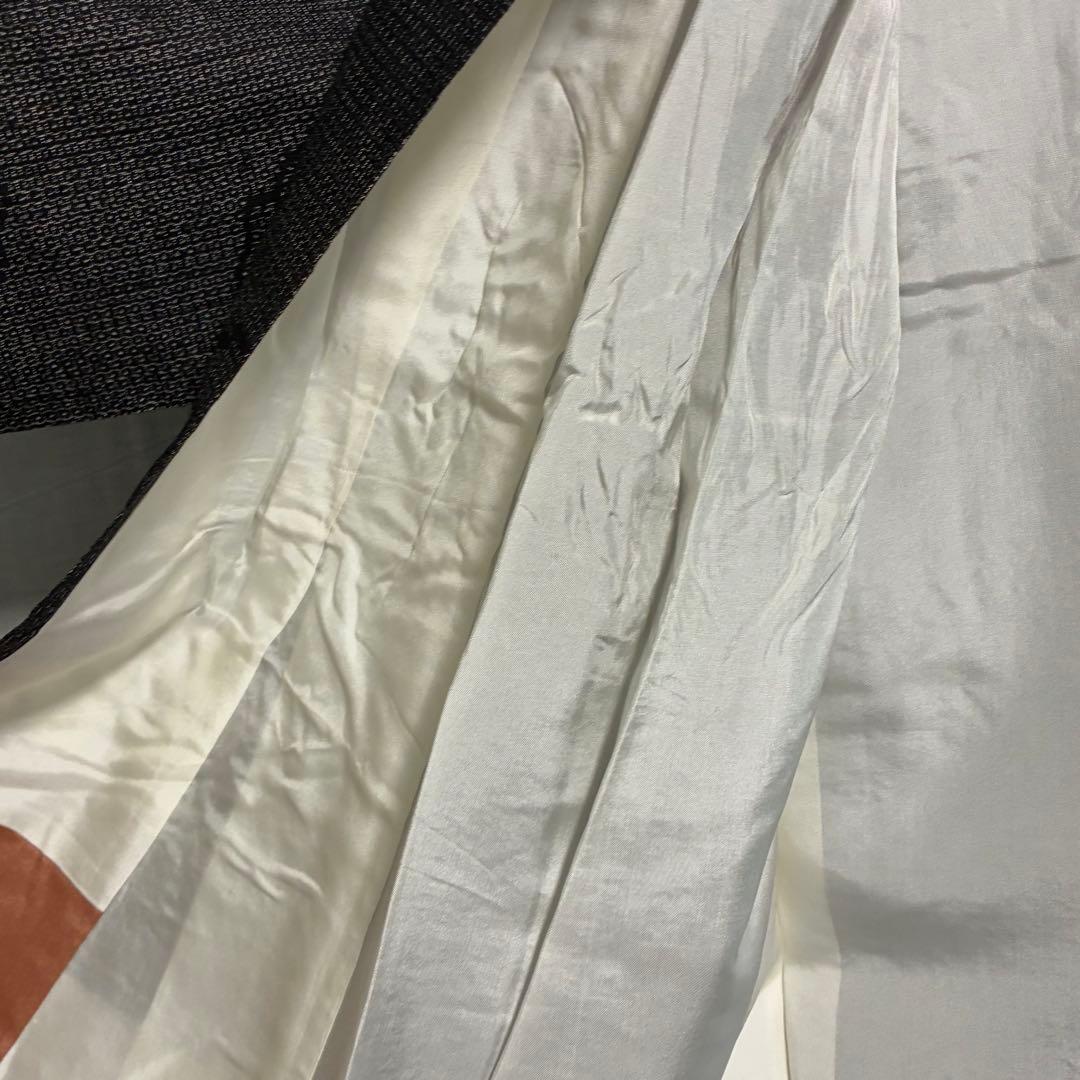 D219 本場結城紬　雪輪　花　正絹　着物　袷