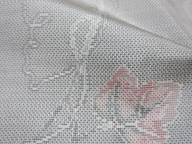 本場白大島紬：美品：ピンク色蔦とつる：袷正絹：P11