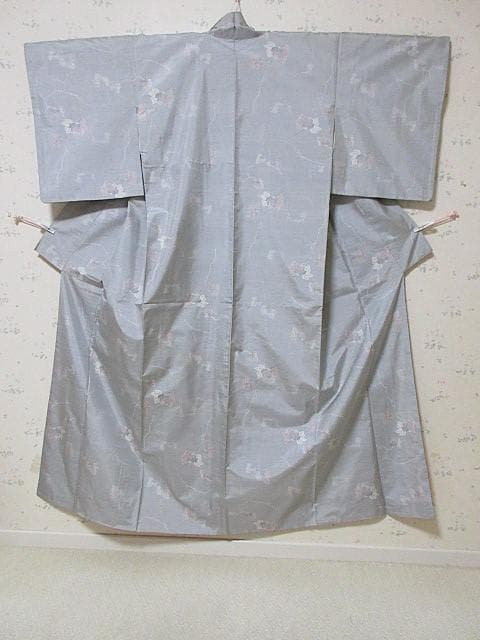 本場白大島紬：美品：ピンク色蔦とつる：袷正絹：P11