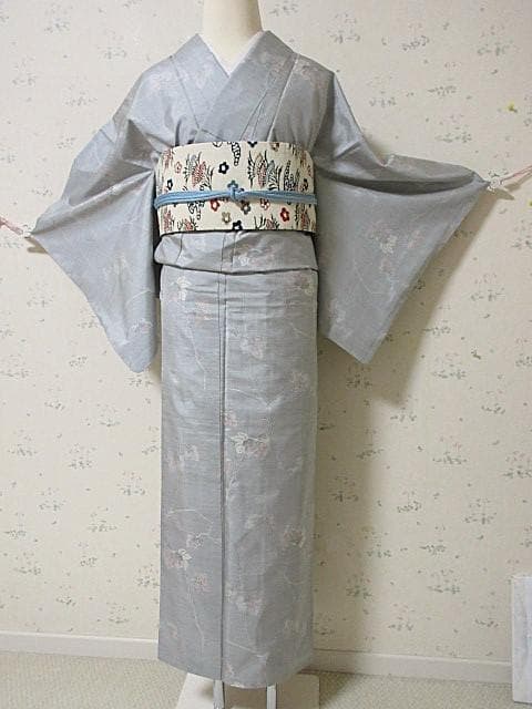 本場白大島紬：美品：ピンク色蔦とつる：袷正絹：P11