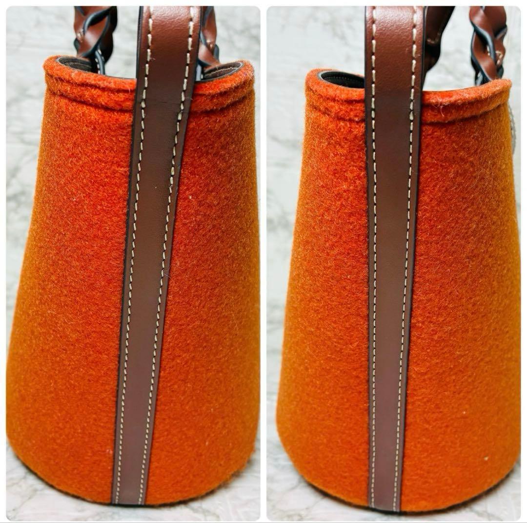 ★ 美品　アニヤハインドマーチ　アイズ　フェルトトートバッグ　ハンド　レザー