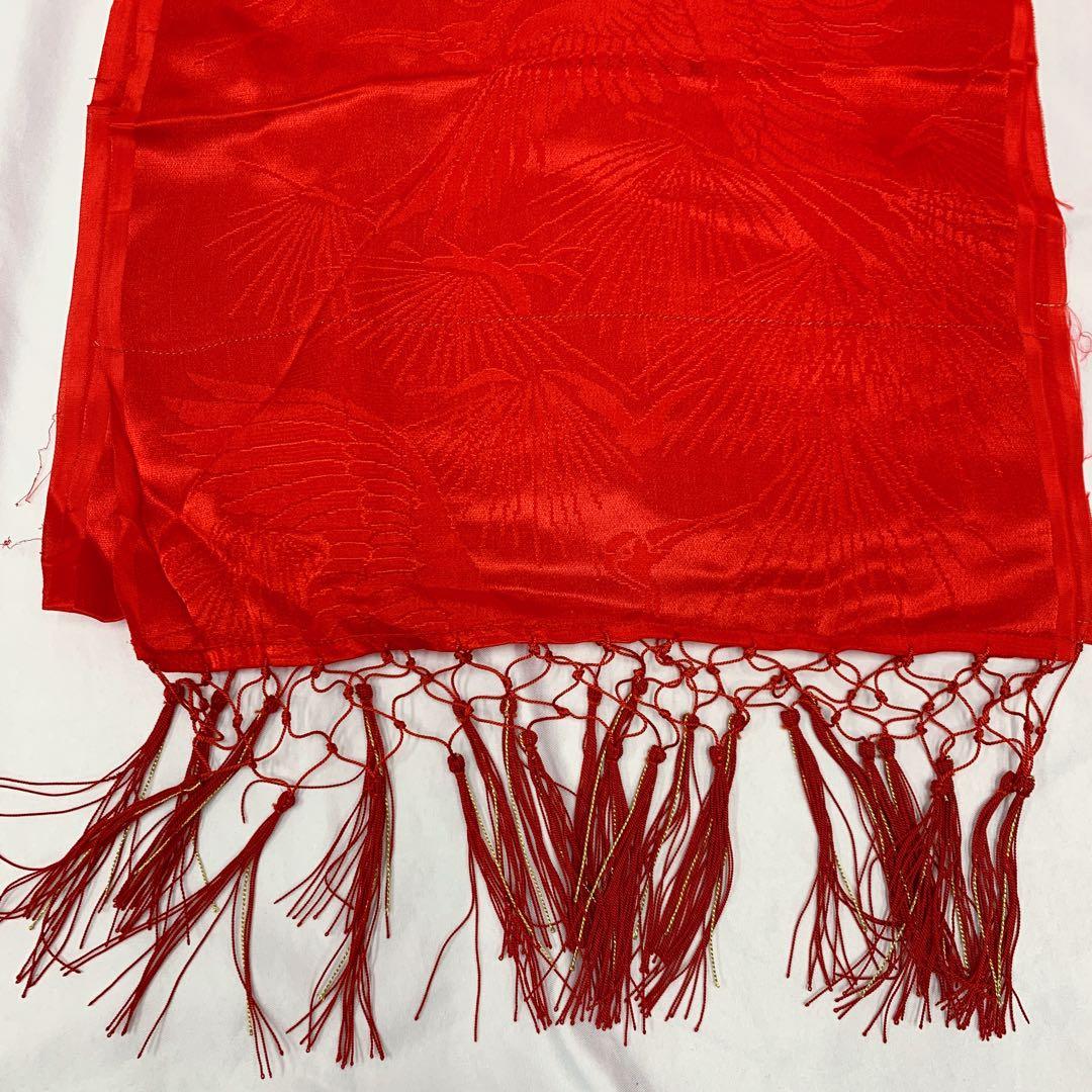 508ag21,オレンジしごき□七五三 七歳 女児 着物&袋帯(おまけ) 紅型風