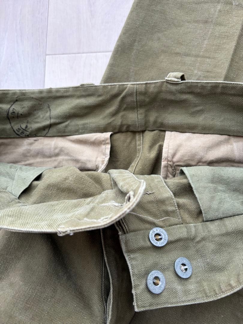 激レア　M47 前期型　カーゴパンツ　比翼 メタルボタン フランス軍　マルジェラ