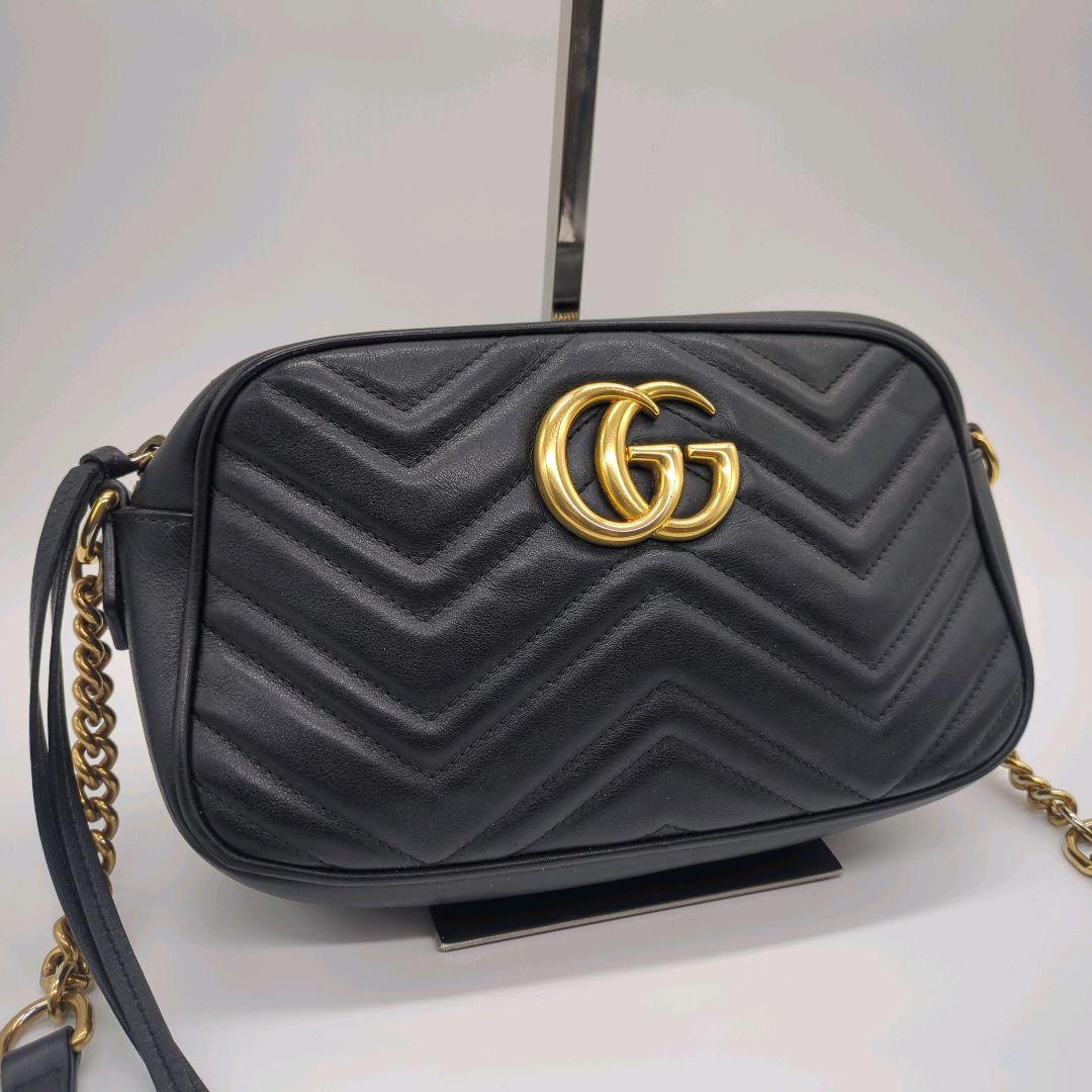 【人気モデル・美品】グッチ☆チェーンショルダー マーモント キルティング レザー
