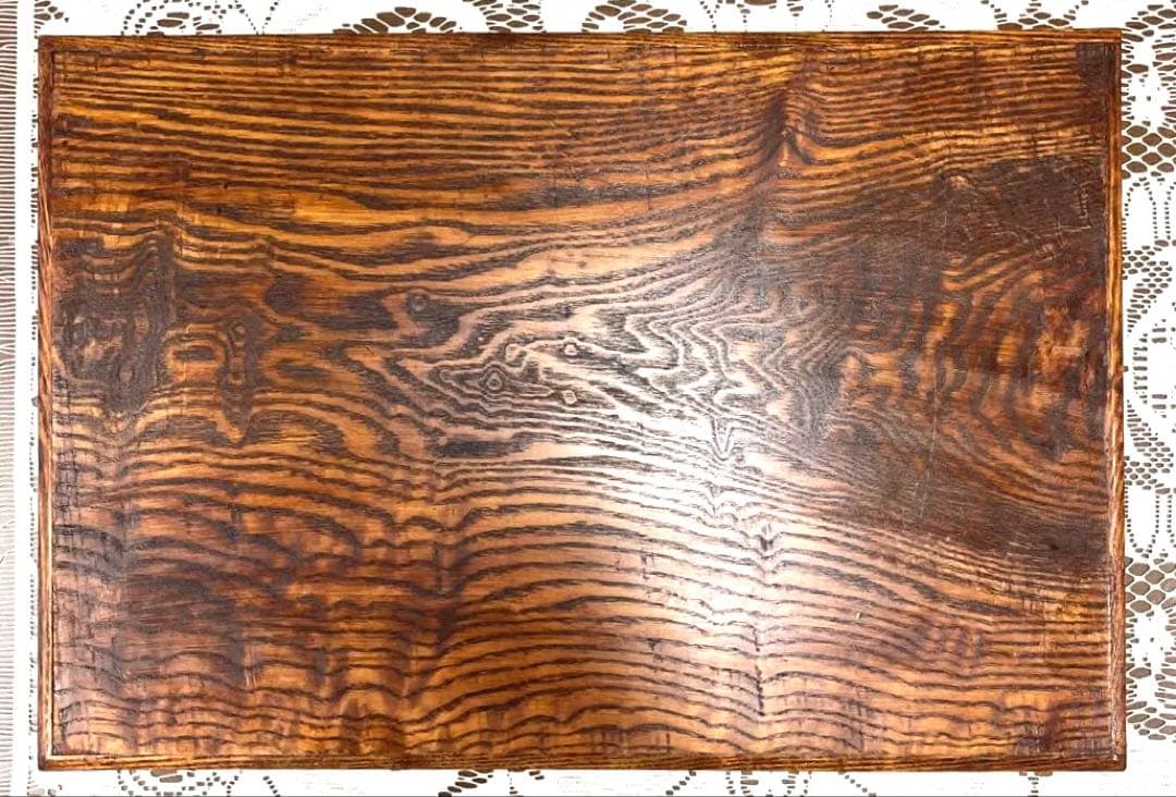 特別値下げ　稀少セン玉杢材　指物　角盆トレイ　約45cm×30cm