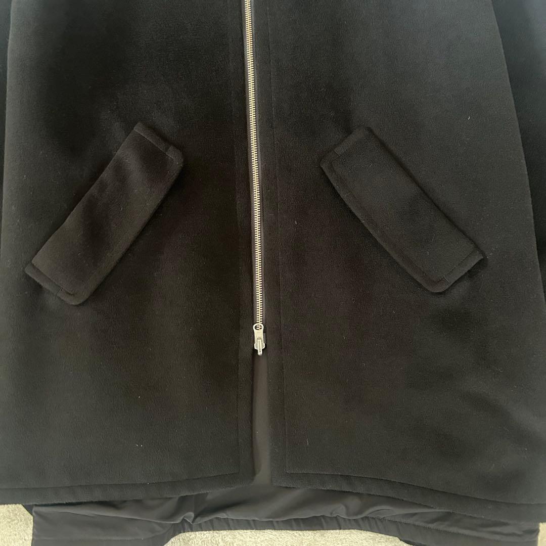 美品　HERENCIA シャギーリバーシブルポンチョ　ブラック