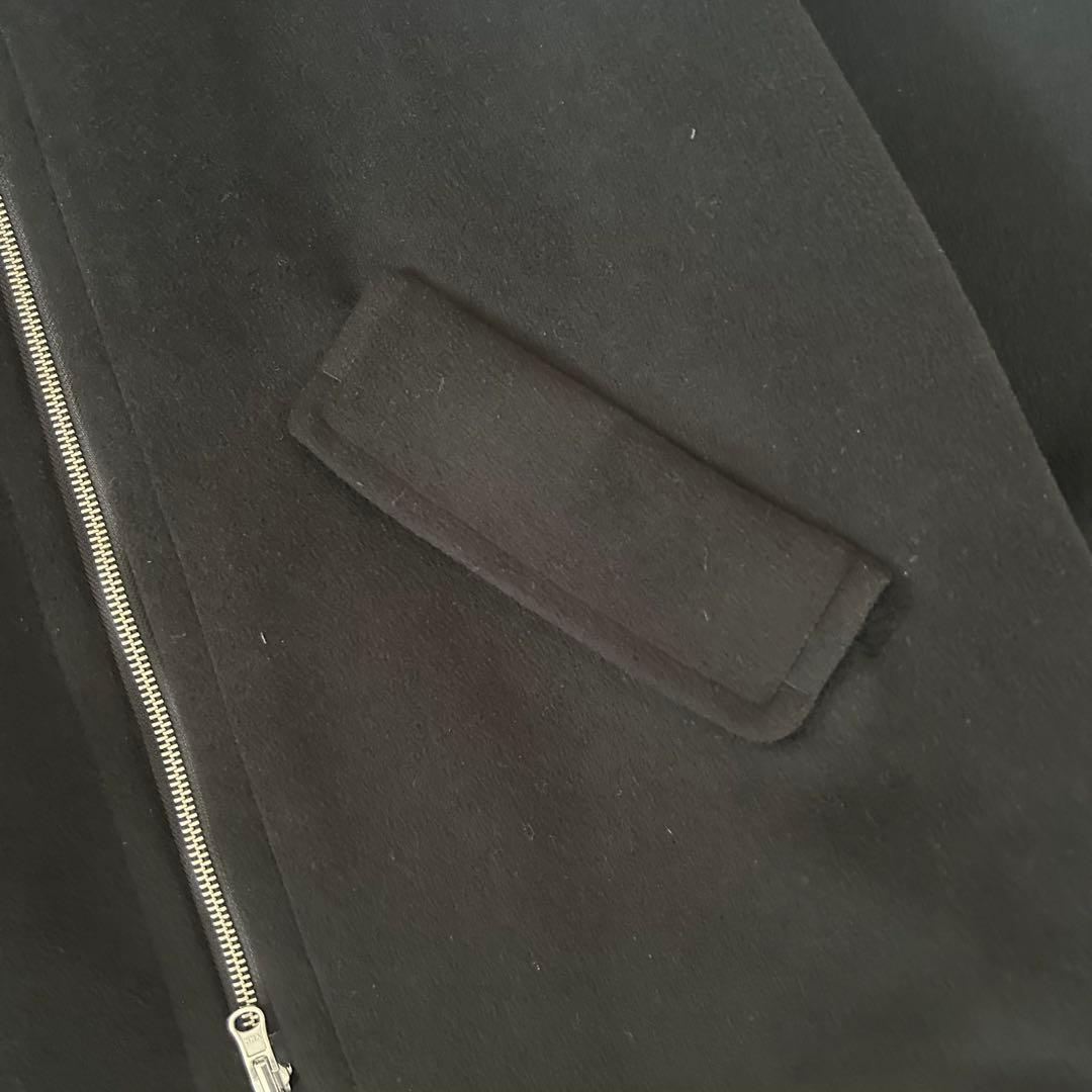 美品　HERENCIA シャギーリバーシブルポンチョ　ブラック