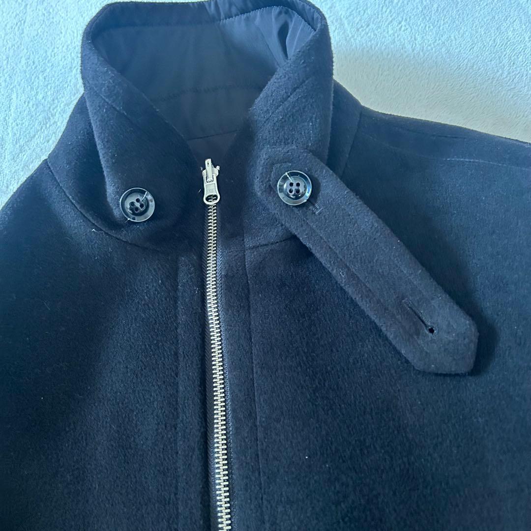 美品　HERENCIA シャギーリバーシブルポンチョ　ブラック