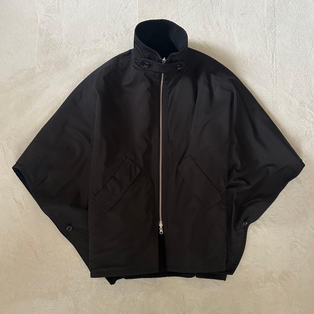 美品　HERENCIA シャギーリバーシブルポンチョ　ブラック