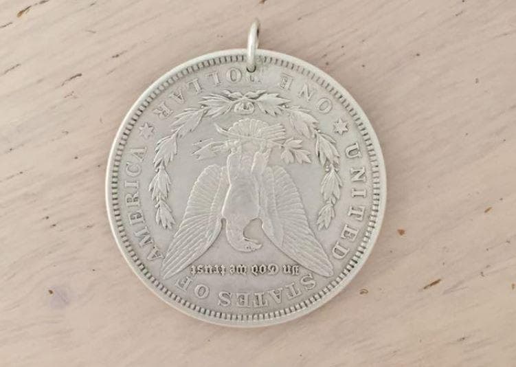 本物アメリカ銀貨 モルガン 1ドル ペンダント ネックレス ヘッド（トップ）