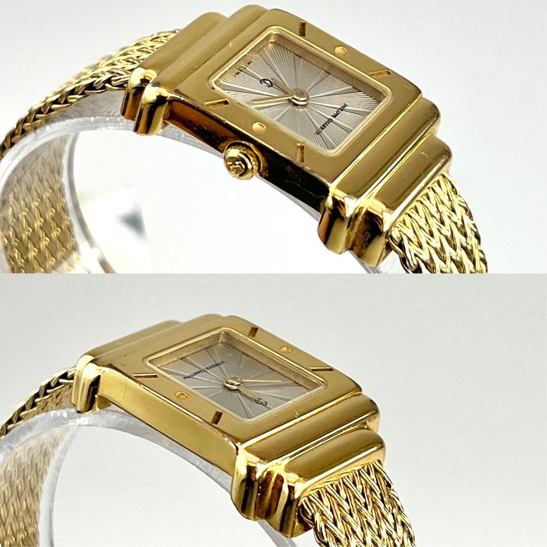 新品電池✨　シャリオール サントロペ スクエア ゴールド　ギョーシェ　腕時計