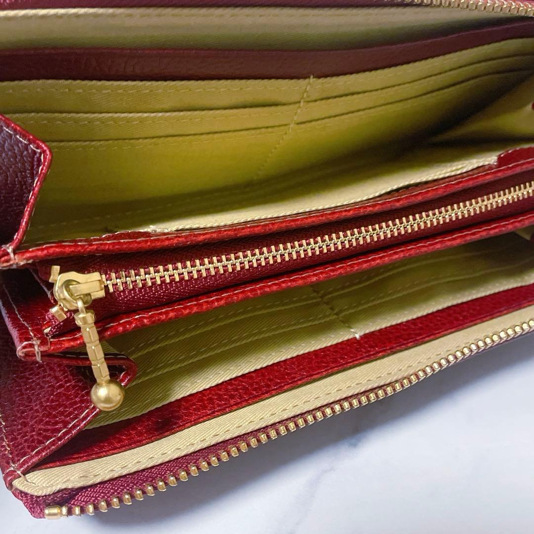 【新品✨️】Dakota(ダコタ)ラウンドジップ本革長財布 ワインレッド 日本製