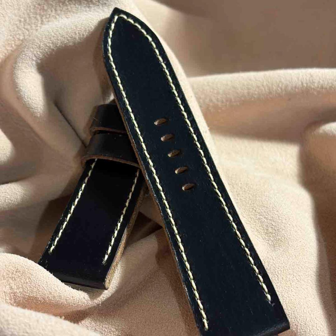 hor-240 クロムエクセルレザー ブラック 腕時計ベルト ラグ幅24mm