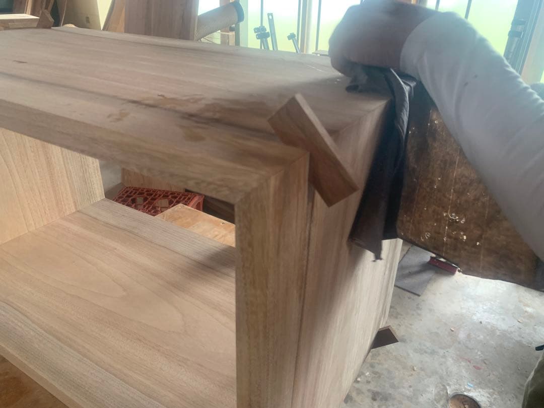 ☆Aya,☆ロ型(楠、無塗装)無垢家具キャビネット製作●確認