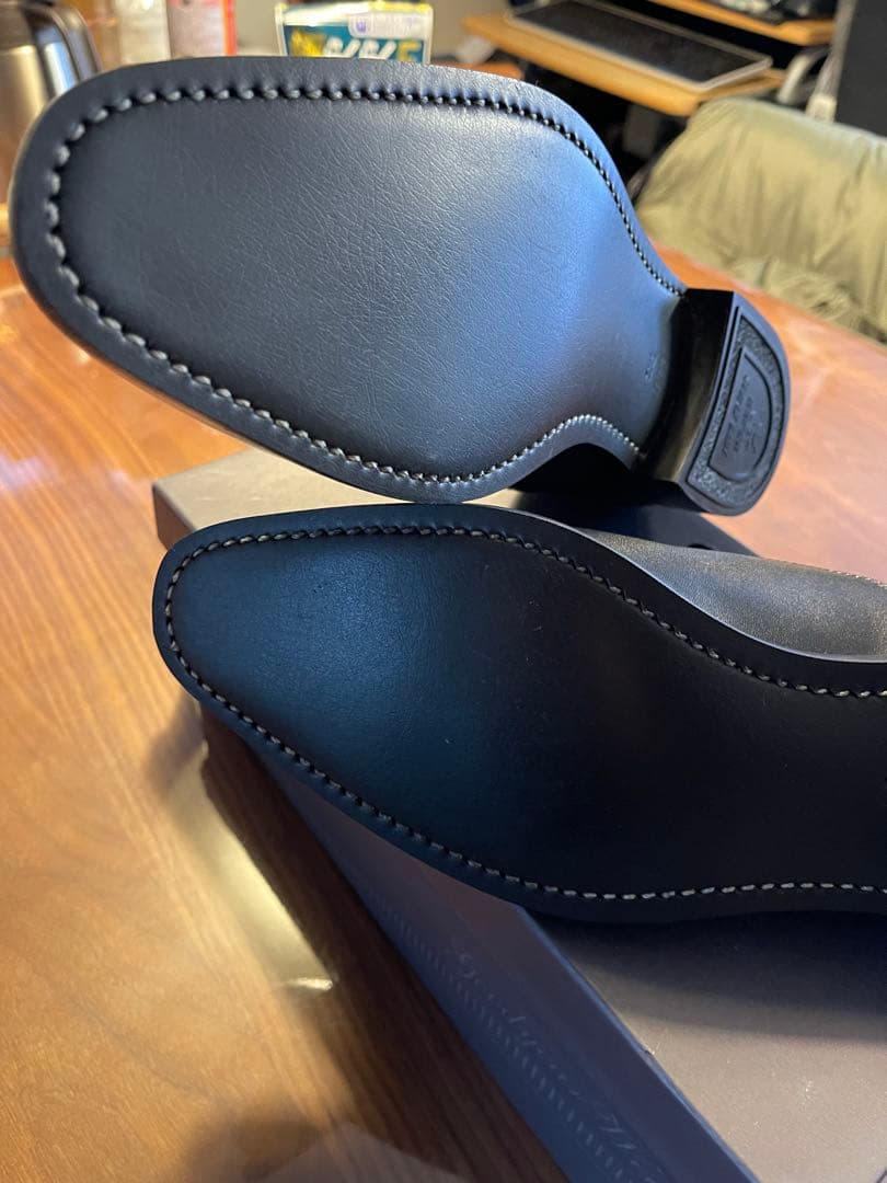 革靴　黒色　SCOTCH GRAIN 25cm ストレートチップ