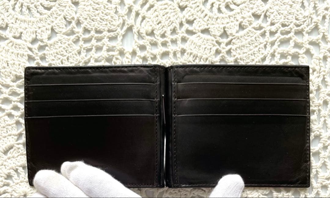 美品　ヴォッテガヴェネタ　マネークリップ　イントレチャート　ダークブラウン