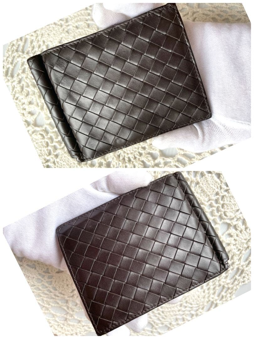 美品　ヴォッテガヴェネタ　マネークリップ　イントレチャート　ダークブラウン