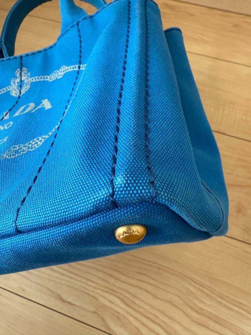 【美品】PRADA カナパ　ブルー