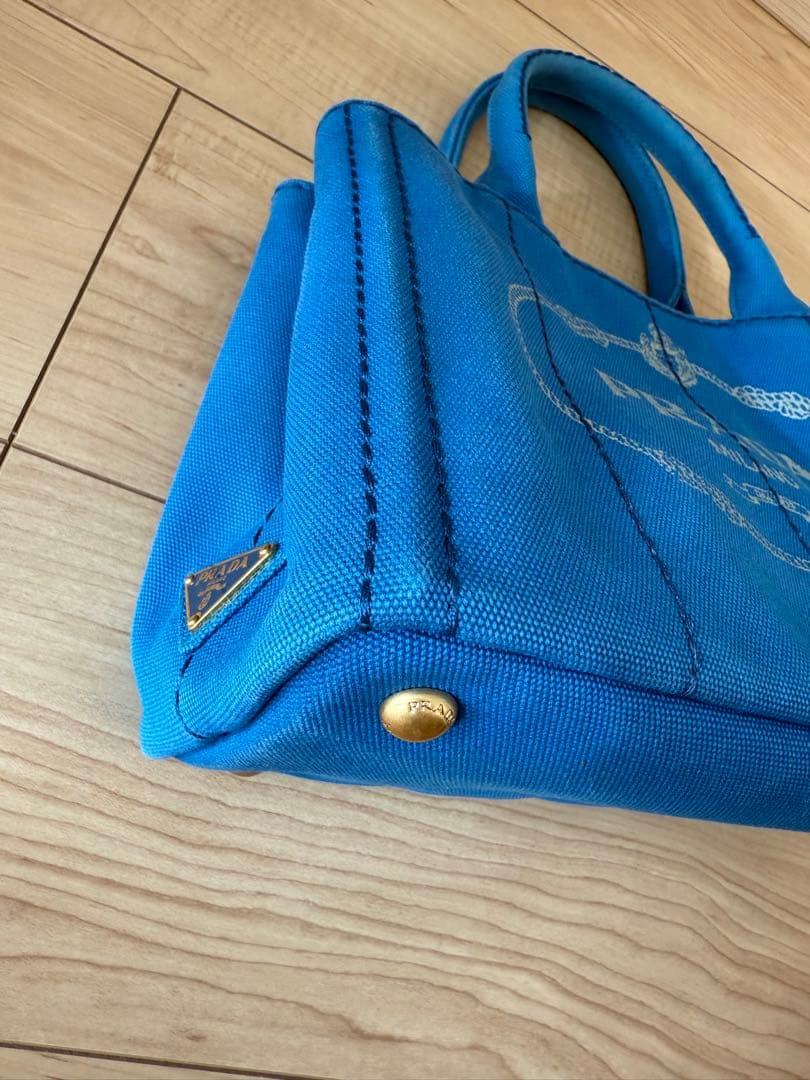 【美品】PRADA カナパ　ブルー