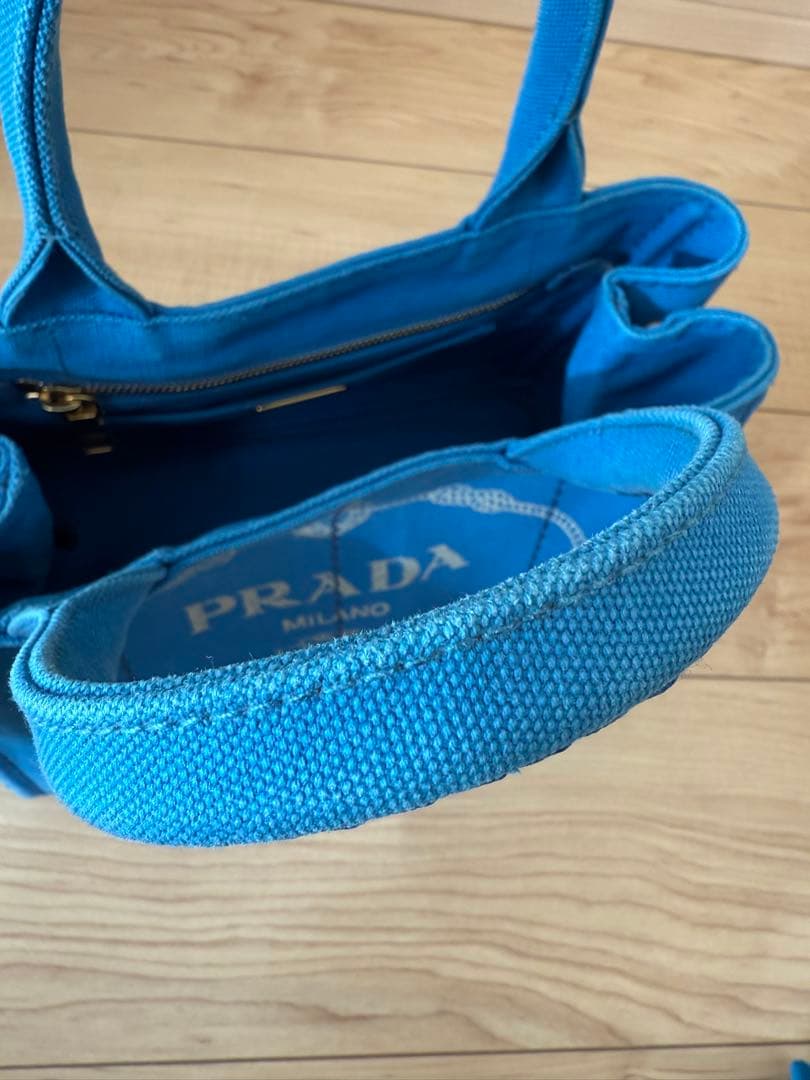 【美品】PRADA カナパ　ブルー