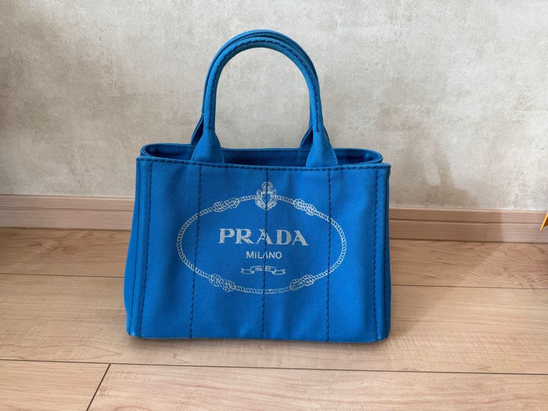 【美品】PRADA カナパ　ブルー